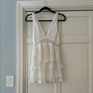 LoveShackFancy White Lace Mini Dress